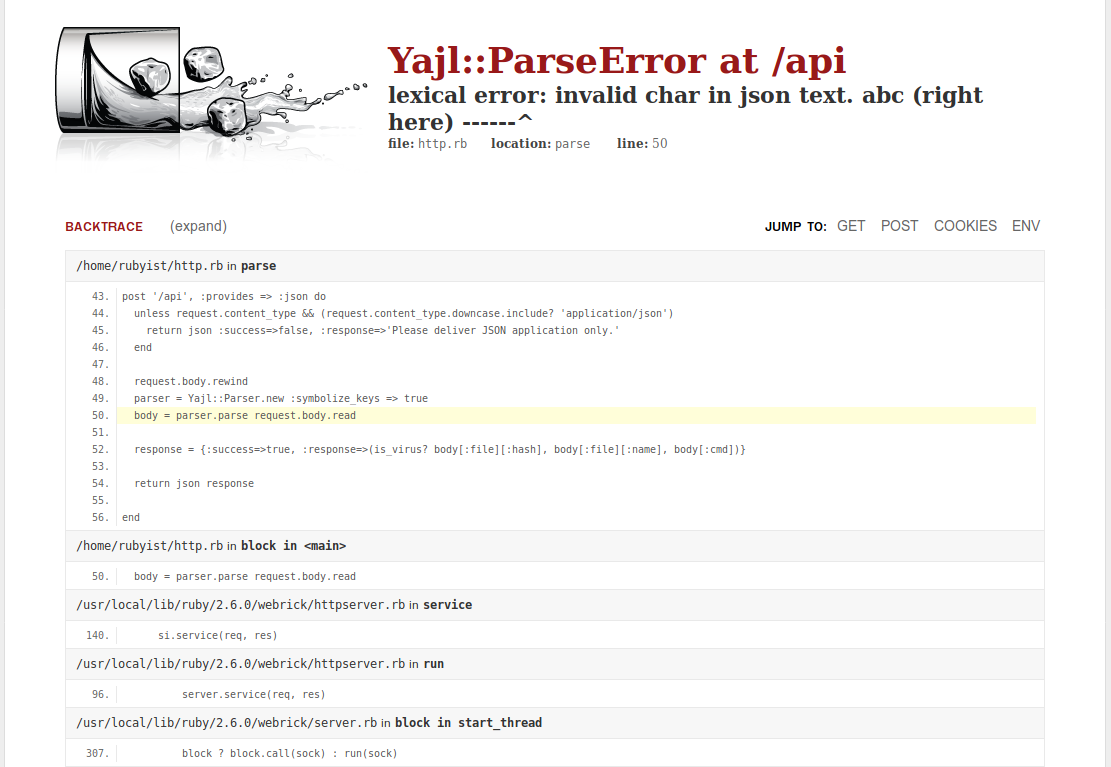 Virus Express parse error